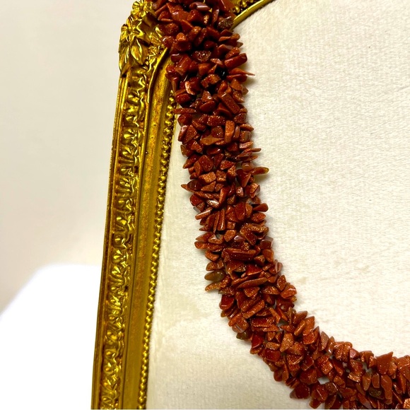 Necklace- Red Jasper chip?, 18”, NWOT, 925 clasp, weight (3.4oz), glitter look - Picture 4 of 11